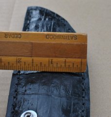 Alligator Black Sheath Genuine Hand Stitched In USA Fold Over Mint New