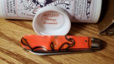 Great Eastern Cutlery 562123EO Easy Open Orange Scramble Acrylic 1 Blade Jack Knife New with Tube. 