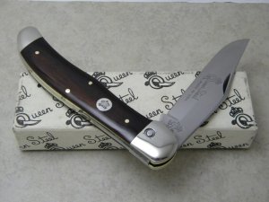 Queen Steel USA Wood 1993 Folding Hunter Knife NIB