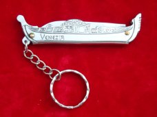 Vintage Italian Venezia Gondola Boat Switchblade Keychain Knife