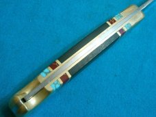 CUSTOM 4 DOT BUCK 110 USA LOCKBACK FOLDING HUNTER POCKET KNIFE KNIVES RED BLUE STONE GOLD TURQUOISE