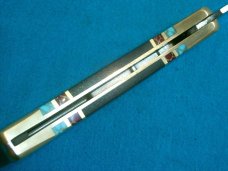 CUSTOM 4 DOT BUCK 110 USA LOCKBACK FOLDING HUNTER POCKET KNIFE KNIVES RED BLUE STONE GOLD TURQUOISE