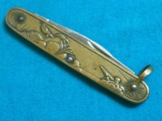 VINTAGE DUCK HUNT JAPAN POCKET WATCH FOB EQUAL END CIGAR PEN JACK KNIFE KNIVES OLD