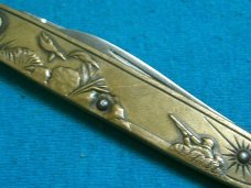 VINTAGE DUCK HUNT JAPAN POCKET WATCH FOB EQUAL END CIGAR PEN JACK KNIFE KNIVES OLD