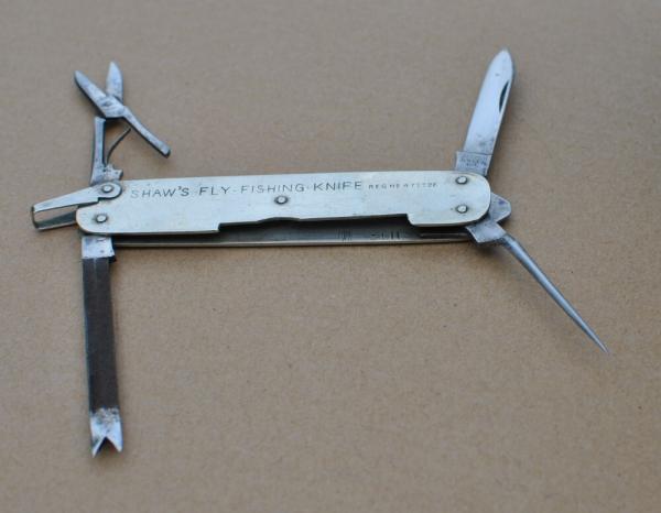 Fred Shaw Fly Fishing Knife 7 Functions Ulster Blade Nickel Frame Tight Loud II 42 Stamped In Frame