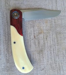Johan Ellis Igwe.Lanny..4",Warthog Tusk Ivory with Karellian bols ...G10 and titanium frame...Rwl34 