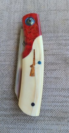Johan Ellis Gunstock..4",Warthog Tusk Ivory with Karellian bols ...G10 and titanium frame...Rwl34 