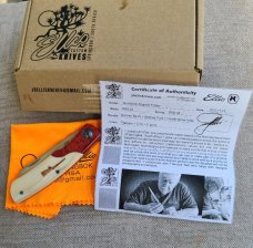 Johan Ellis Gunstock..4",Warthog Tusk Ivory with Karellian bols ...G10 and titanium frame...Rwl34 