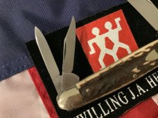 J A Henckels 3 Blade Whittler Pocket Knife w/ Fantastic Stag Handles! NOS & M/NM