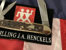 J A Henckels 3 Blade Whittler Pocket Knife w/ Fantastic Stag Handles! NOS & M/NM