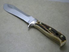 Puma Germany Stag 6377 White Hunter Fixed Blade Sheath Knife in Box c.1967