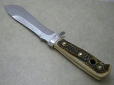 Puma Germany Stag 6377 White Hunter Fixed Blade Sheath Knife in Box c.1967