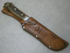 Puma Germany Stag 6377 White Hunter Fixed Blade Sheath Knife in Box c.1967