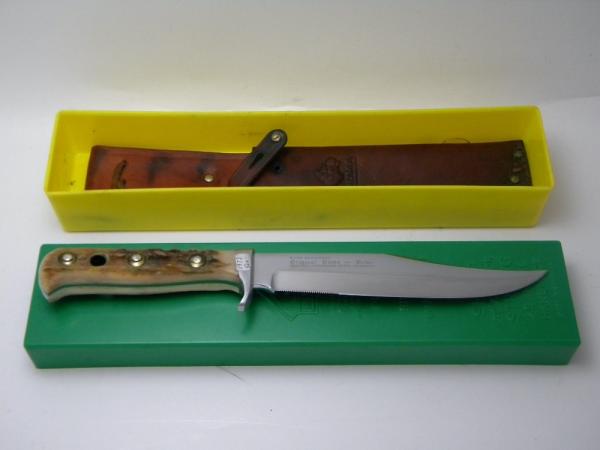Puma Germany Stag 6396 Bowie Fixed Blade Sheath Knife in Box c.1973 Puma Germany Stag 6396 Bowie Fixed Blade Sheath Knife in Box c.1973