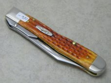 Case XX USA 2021 Harvest Orange Bone 6111 1/2 Cheetah Swing Guard Lockback Knife in Box
