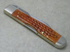 Case XX USA 2021 Harvest Orange Bone 6111 1/2 Cheetah Swing Guard Lockback Knife in Box