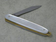 Vintage Unbranded Genuine Mother of Pearl Watch Fob Knife