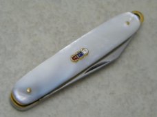 Vintage Unbranded Genuine Mother of Pearl Watch Fob Knife