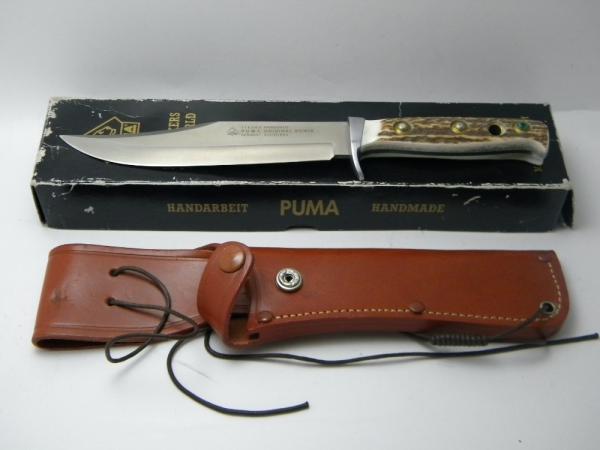 Puma Germany Stag 116396 Original Bowie Fixed Blade Sheath Knife in Box c.1999
