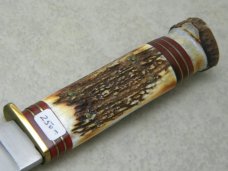 Marbles Gladstone Mich USA Stag Model 50 Woodcraft Fixed Blade Sheath Knife c.1990's