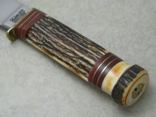 Marbles Gladstone Mich USA Stag Model 50 Woodcraft Fixed Blade Sheath Knife c.1990's
