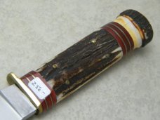 Marbles Gladstone Mich USA Stag Model 50 Woodcraft Fixed Blade Sheath Knife c.1990's