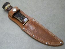 Marbles Gladstone Mich USA Stag Model 50 Woodcraft Fixed Blade Sheath Knife c.1990's