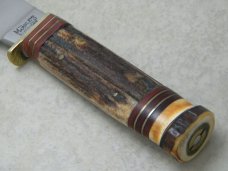 Marbles Gladstone Mich USA Stag Model 50 Woodcraft Fixed Blade Sheath Knife c.1990's
