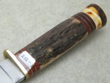 Marbles Gladstone Mich USA Stag Model 50 Woodcraft Fixed Blade Sheath Knife c.1990's
