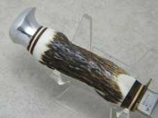 FR. Plucker Jr. Solingen Rostfrei Carved Stag Fixed Blade Sheath Knife