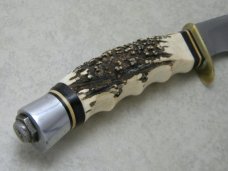 E.C. Solingen Germany Alaskan Trapper Stag Fixed Blade Sheath Knife