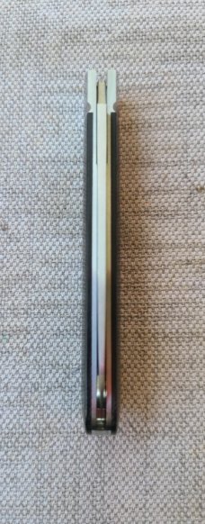 Mike Moran Straight Spear Jack..Black Canvas MIcarta..CPM-154...3.7"..coa,.pouch..fluted.. #166
