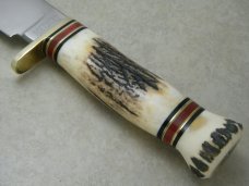 Marbles Gladstone Mich USA Stag/Stag Trailmaker Fixed Blade Sheath Knife c.1990's