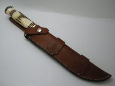 Marbles Gladstone Mich USA Stag/Stag Trailmaker Fixed Blade Sheath Knife c.1990's