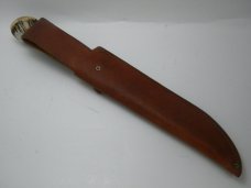 Marbles USA Leather/Crown Stag Trailmaker Fixed Blade Sheath Knife c.1990's