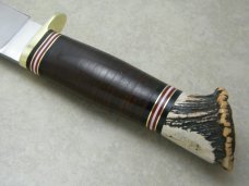Marbles USA Leather/Crown Stag Trailmaker Fixed Blade Sheath Knife c.1990's