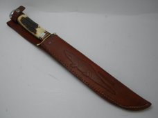 Edge Brand Solingen Germany Stag Gator Hunter Fixed Blade Sheath Knife