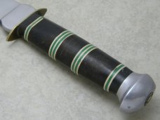 C. Jul. Herbertz Solingen Germany Stacked Leather Fixed Blade Sheath Knife