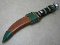 C. Jul. Herbertz Solingen Germany Stacked Leather Fixed Blade Sheath Knife