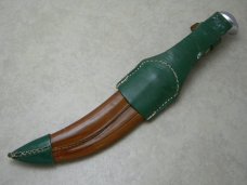 C. Jul. Herbertz Solingen Germany Stacked Leather Fixed Blade Sheath Knife