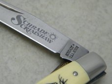 Schrade USA SC503 Scrimshaw Linerlock Slimline Trapper Farmers Jack Knife - Sunfish & Perch 1988