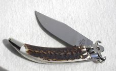 NEW A.G.A. CAMPOLIN GENUINE STAG LEVER LOCK SHELL PULLER SOLID NICKEL SILVER BOLSTERS 