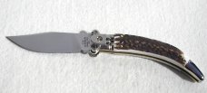 NEW A.G.A. CAMPOLIN GENUINE STAG LEVER LOCK SHELL PULLER SOLID NICKEL SILVER BOLSTERS 