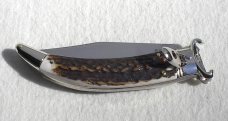 NEW A.G.A. CAMPOLIN GENUINE STAG LEVER LOCK SHELL PULLER SOLID NICKEL SILVER BOLSTERS 