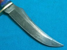 CUSTOM HANDLE WESTERN USA L39 HUNTING SKINNING SKINNER FIXED BLADE KNIFE KNIVES SHEATH