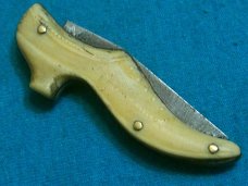 ANTIQUE VINTAGE W GERMANY EARLY 1900'S FANCY FIGURAL SHOE FOLDING POCKET KNIFE KNIVES OLD 