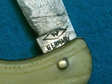 ANTIQUE VINTAGE W GERMANY EARLY 1900'S FANCY FIGURAL SHOE FOLDING POCKET KNIFE KNIVES OLD 