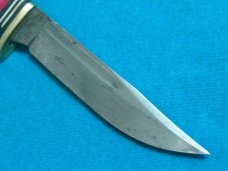CUSTOM HANDLE WESTERN BOULDER COLO USA P48 PINK BIRD TROUT SKINNING HUNTING FIXED BLADE KNIFE KNIVES