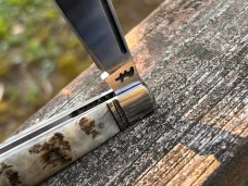 RIAAN RAS CUSTOM RAM'S HORN BULLET END JACK ONE ARM MAN'S KNIFE CPM 154 STEEL *AMAZING*