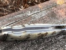 RIAAN RAS CUSTOM RAM'S HORN BULLET END JACK ONE ARM MAN'S KNIFE CPM 154 STEEL *AMAZING*